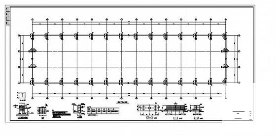 24米跨单层门钢厂房结构施工CAD图纸（6度抗震） - 1