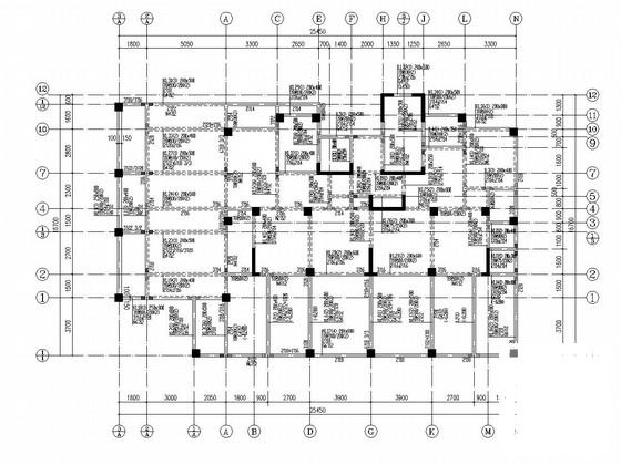 11层框架剪力墙结构住宅楼结构施工大样图cad结构平面图 - 3