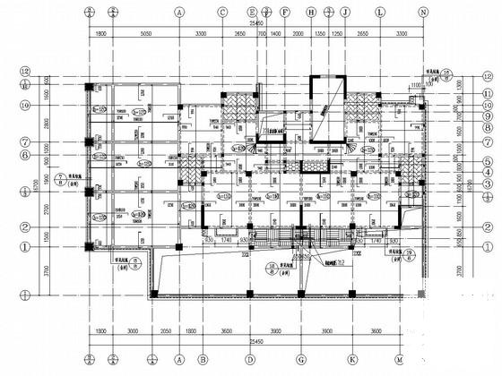 11层框架剪力墙结构住宅楼结构施工大样图cad结构平面图 - 4