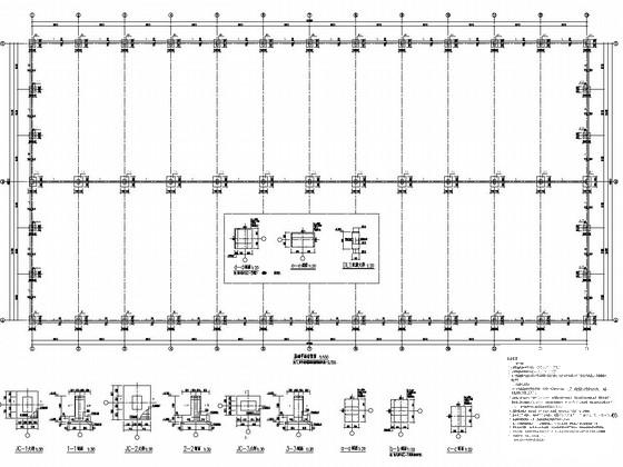 48米跨门式刚架结构原料库结构施工CAD图纸 - 1
