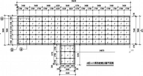 车库点式雨蓬结构施工CAD图纸 - 1