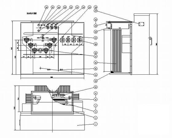 ZGS9-H-800密封式组合变压器全套箱体CAD大样图 - 1