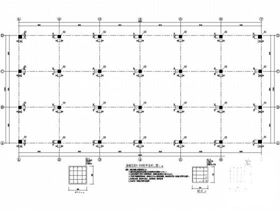 3836平方米3层框架结构客运中心维修用房结构施工CAD大样图 - 3