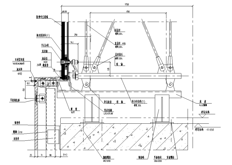 玻璃幕墙节点大样图 - 1