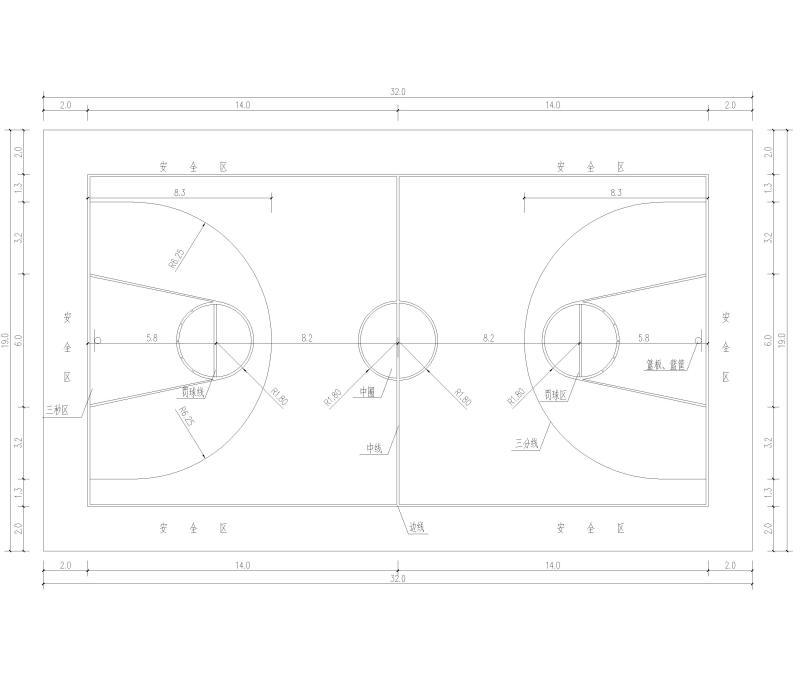 篮球场大样图 - 1
