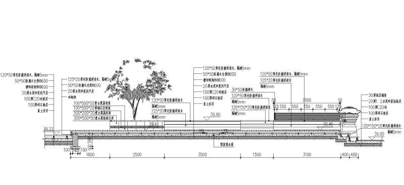 特色木平台木质坐凳靠背详图纸设计_CAD - 1