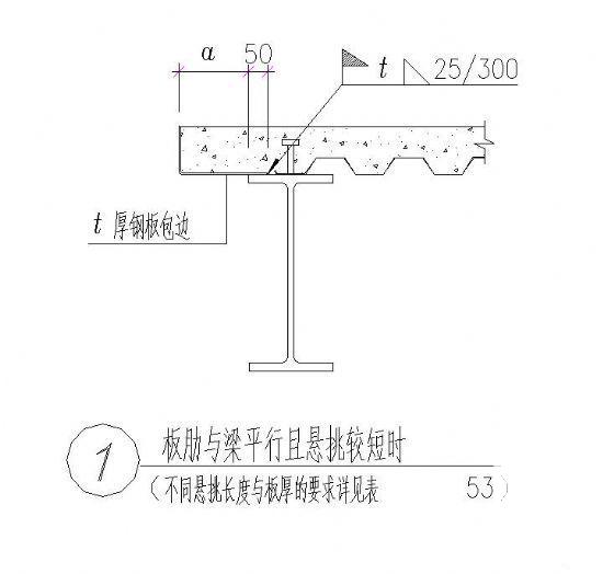 板肋与梁的连接构造_CAD - 1