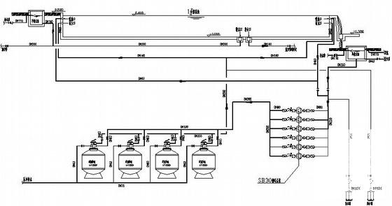 游泳池系统流程图纸cad - 1