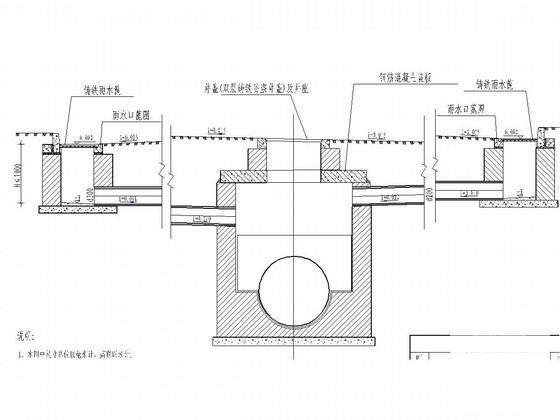 工业园道路给排水工程施工图纸设计cad平面图 - 1