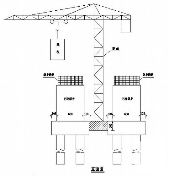 桥梁塔吊施工墩身示意图纸cad - 1