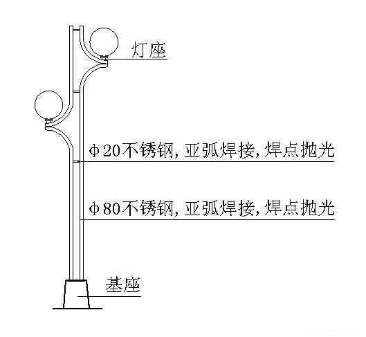 造型灯柱立面设计图纸cad - 1