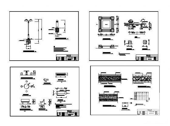 小品园路坐凳灯具做法详图纸cad - 3