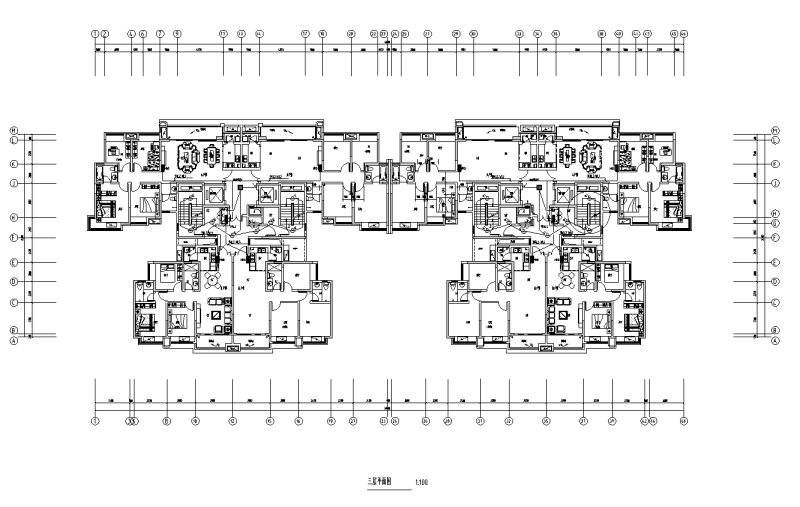 高层住宅H9-H13栋电施施工图纸cad平面图 - 3