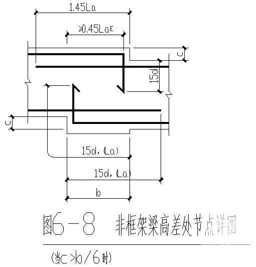 非框架梁高差处构造图 - 1