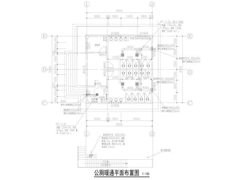 公厕暖通平面布置图