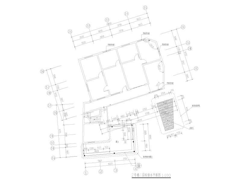2号楼二层给排水平面图
