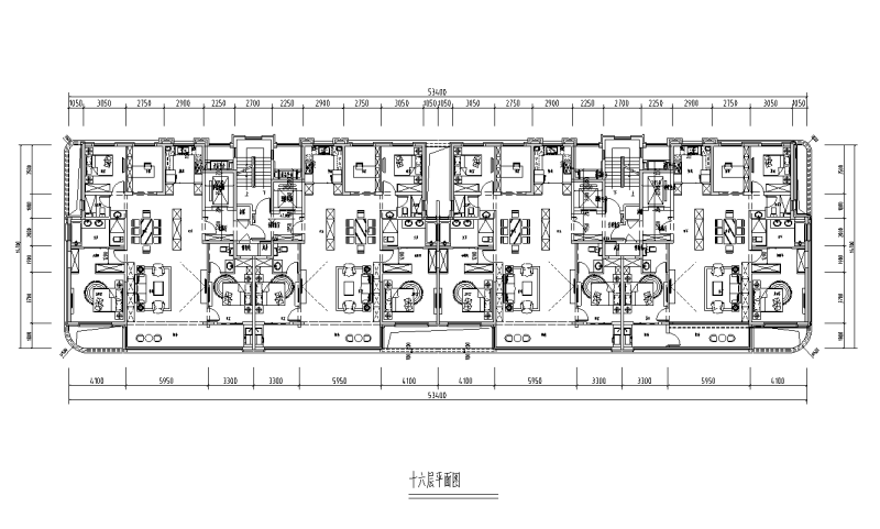 山东1梯2户高层户型图设计 (5)