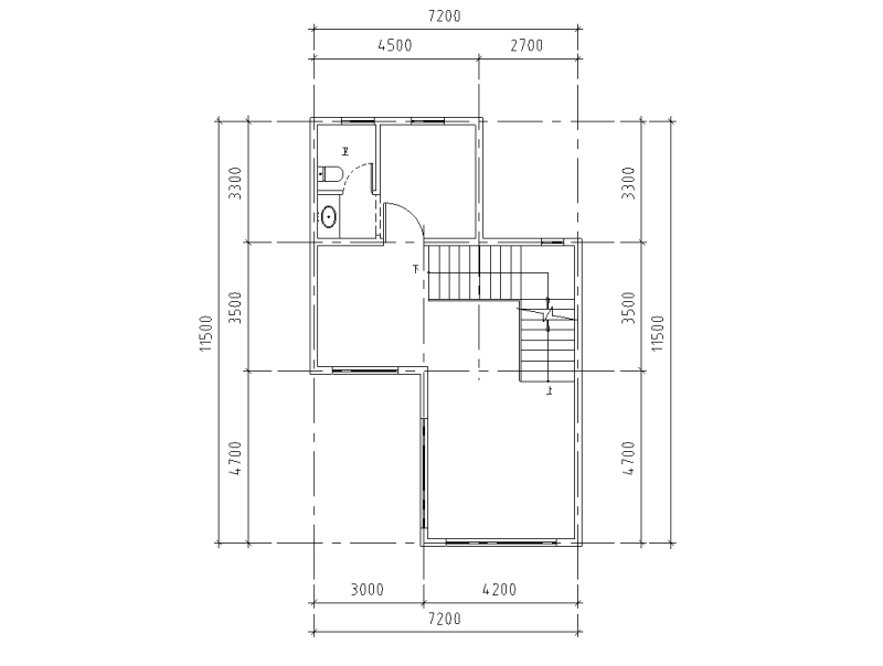 山地别墅联排北露台172平户型图设计2020 (4)