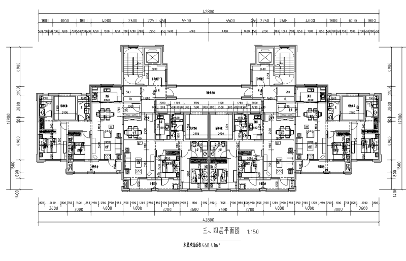 T4 3-4层平面图