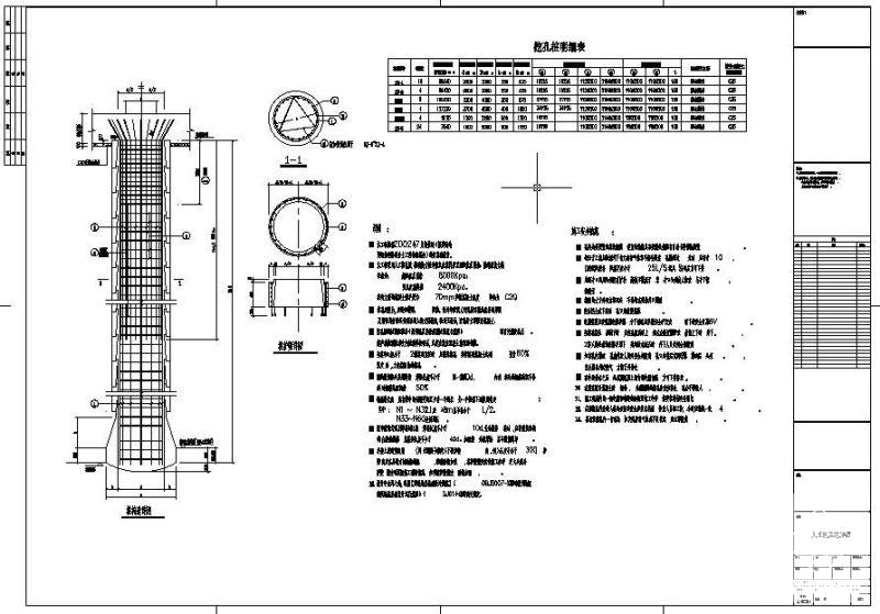 人工挖孔桩节点构造详图纸cad
