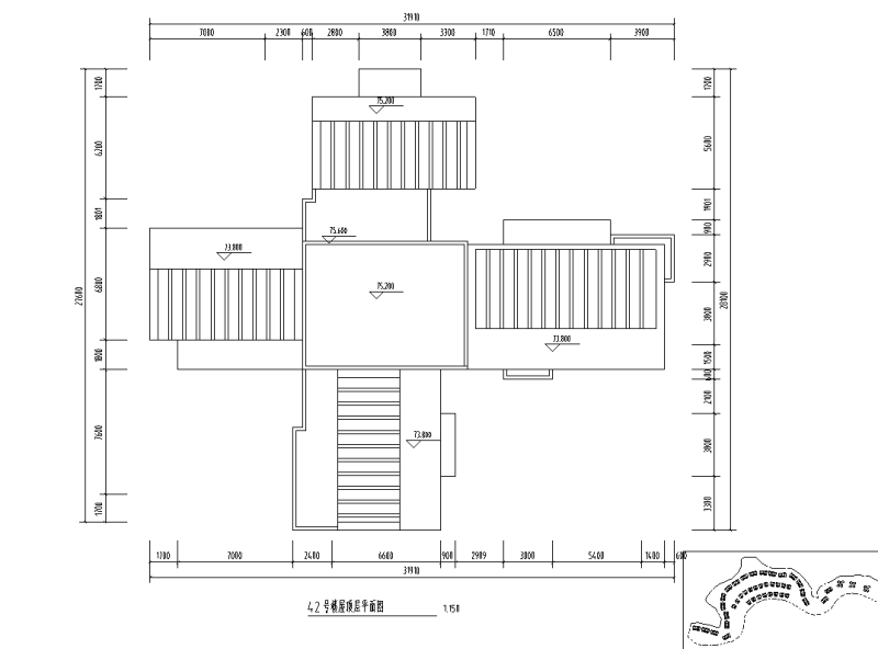 42号楼屋顶层平面图