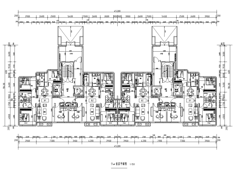 呼和浩特T2+T3+T6高层住宅户型图设计 (6)