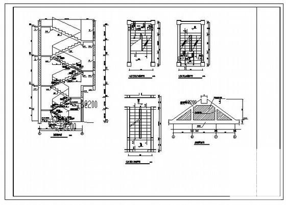 坡屋顶及楼梯节点构造详图纸cad
