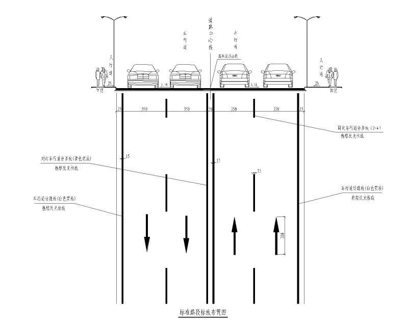 标准路段标线布置