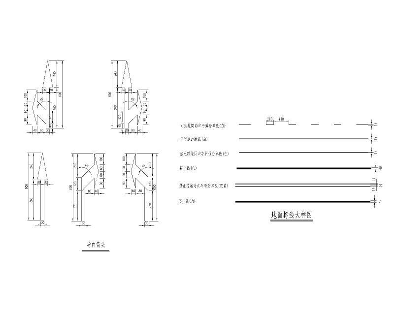 地面标线大样图