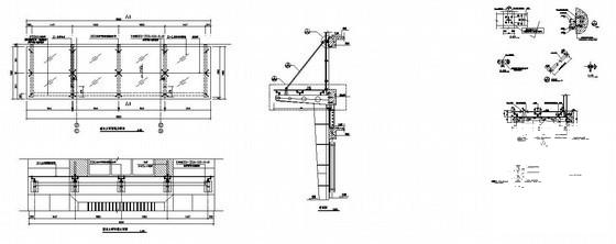 点承玻璃雨篷构造详图纸cad剖面图