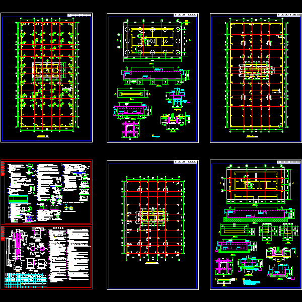 大厦地下基础结构设计CAD图纸(平面布置图)(dwg)