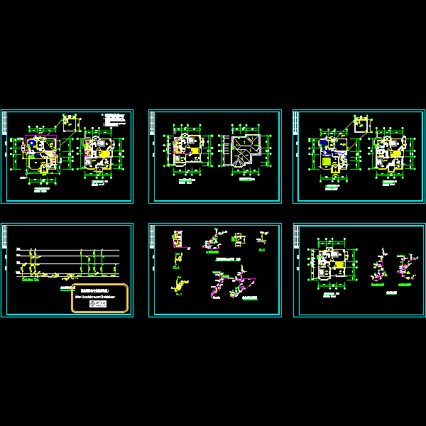 一份3层别墅给排水CAD图纸(施工方案图设计)