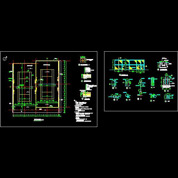 网球场施工CAD详图纸全套(排水明沟)(dwg)