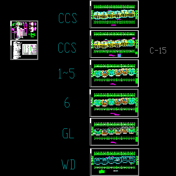 6层住宅楼强电CAD施工图纸(供配电系统)