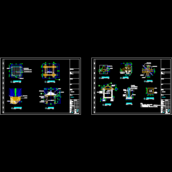 四角木亭施工CAD详图纸(dwg)