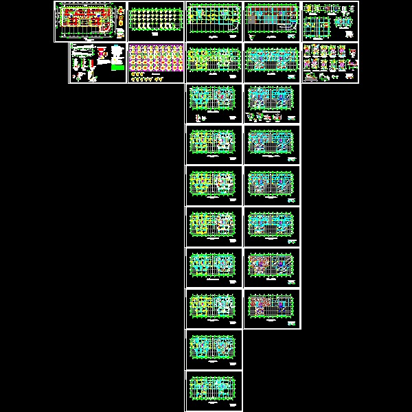 17层51.25m住宅结构设计CAD施工图纸(平面布置图)(dwg)(筏形基础)