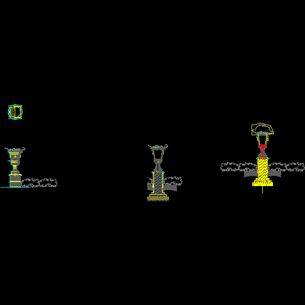 造型石材花钵CAD施工图纸(平面图)(dwg)