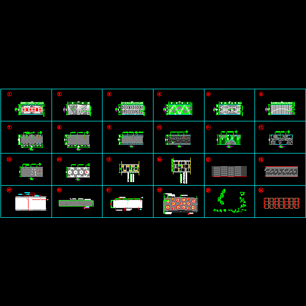 [CAD图]特色园路设计24例(dwg)