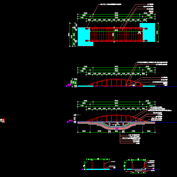 一份小区特色金属桥dwg格式施工详细设计CAD图纸