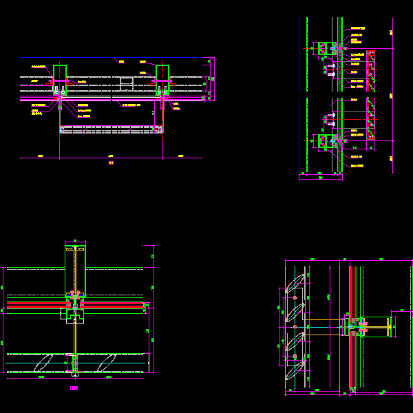 一份幕墙节点构造详细设计CAD图纸