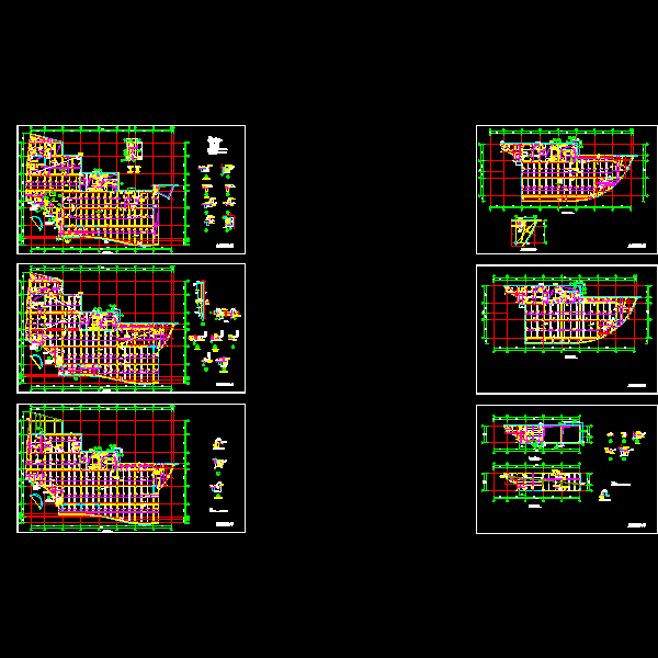 办公楼楼板结构节点构造CAD详图（总共6页图纸）
