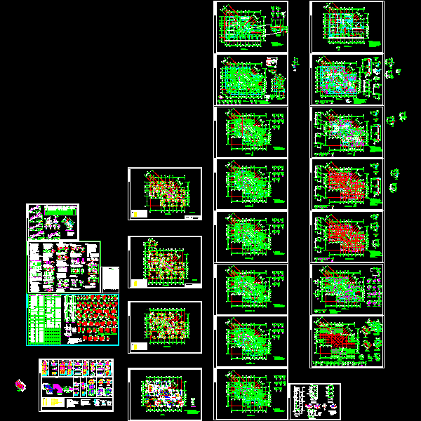 10层小区剪力墙住宅结构设计CAD施工图纸(dwg)(乙级桩基础)(二级结构安全)