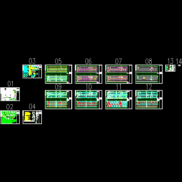 7层自建框架宾馆结构CAD施工图纸(dwg)(6度抗震)(桩基础)(二级结构安全)