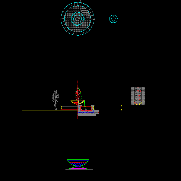 特色花钵水景设计CAD详图纸（钢筋混凝土结构）——泛亚景观(dwg)