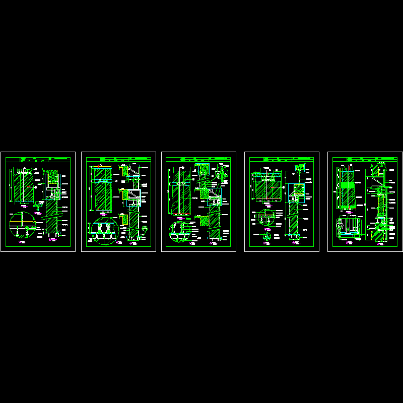 一份吊挂式玻璃幕墙节点CAD详图纸(立面图)(dwg)