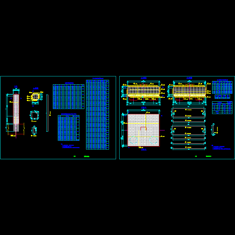柱式桥墩钢筋节点构造CAD详图纸(dwg)