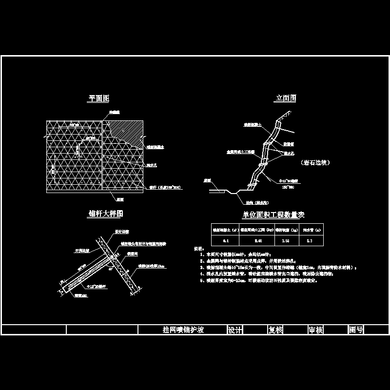 [CAD图]挂网喷锚护坡(dwg)