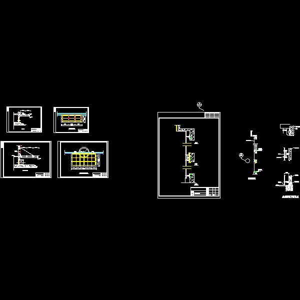 一份玻璃雨蓬节点构造详细设计CAD图纸