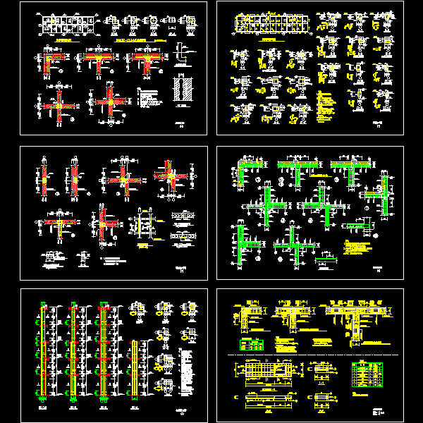 一份圈梁、构造柱节点详细设计CAD图纸