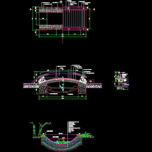 一份入户拱桥dwg格式施工详细设计CAD图纸